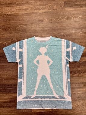 Litographs Peter Pan Book Text Graphic T-Shirt Size M Literary Fantasy Tee